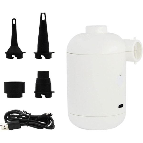Mini Luftpumpe for Oppblåsbare - Elektrisk Bærbar Luftmadrasspumpe | Mini USB Oppladbar Luftpumpe