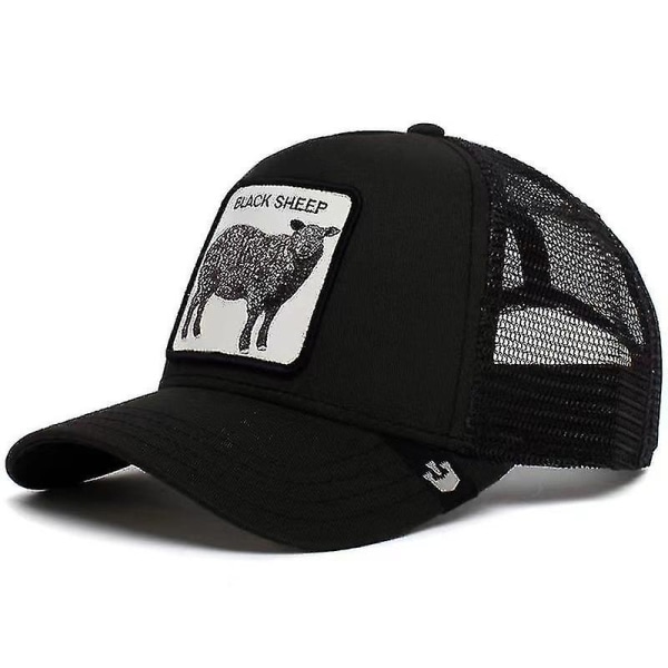 Animal Shape Broderi Baseball Cap Fashion Personlighet Hip Hop Hat Unisex Trend Hat - Black Sheep