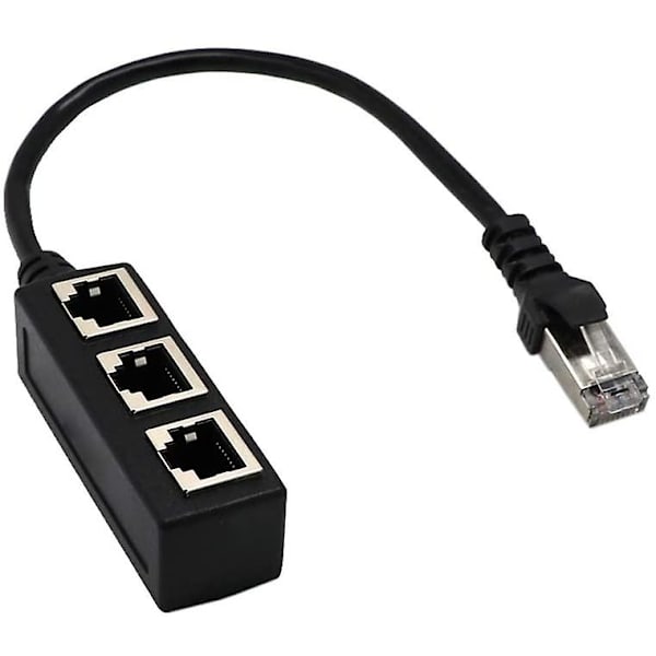 Netværksadapterkabel 1 til 3 porte Ethernet, netværkskabelsplitter, Ethernet-forlængerkabel med én til tre porte