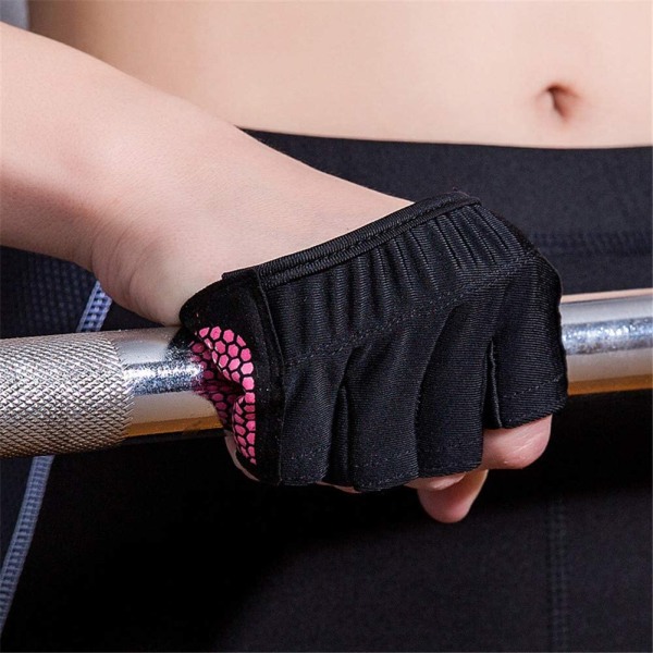 Fitnesshandsker firefinger håndledskompressionsudstyr træningsskridsikker åndbare vægtløftningshandsker til mænd og kvinder (Sort-L)