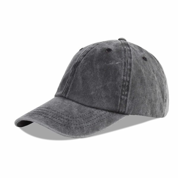 Unisex Baseball Cap 100% Bomull Passer Menn Kvinner Vasket Denim Justerbar Pappahatt