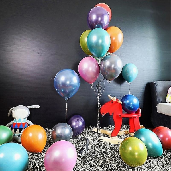 50 st 10 tum metalliska latexballonger tjocka krom glänsande metallpärla ballong Globos för festdekoration