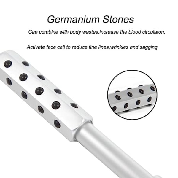 Skjønnhetsmassasjeger Germanium Roller Ansiktskropp Hudpleie Oppløftende verktøy silver beauty stick