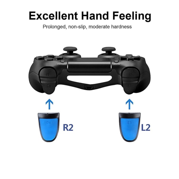 L2 R2 Controller Extenders Knapper Extension Trigger Soft Touch Extended Greps For Ps4 (blå)