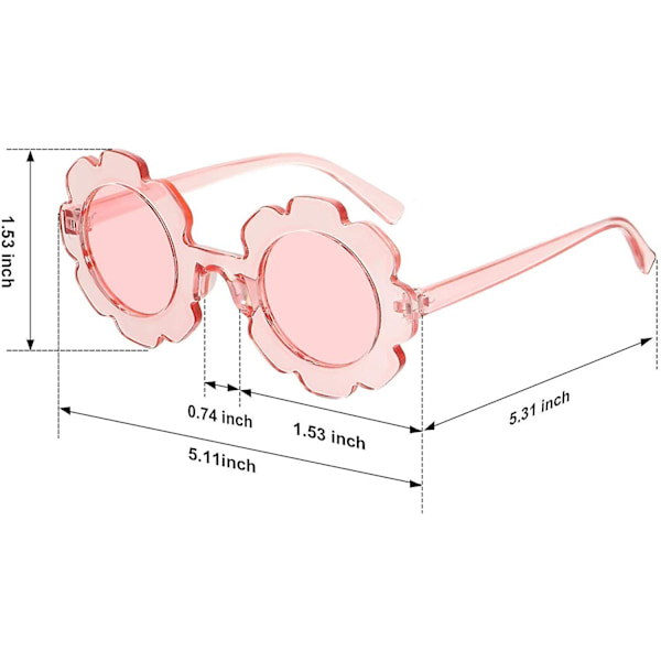 3 stk. Runde Blomstersolbriller Søde Udendørs Strandsolbriller Briller Til Børn