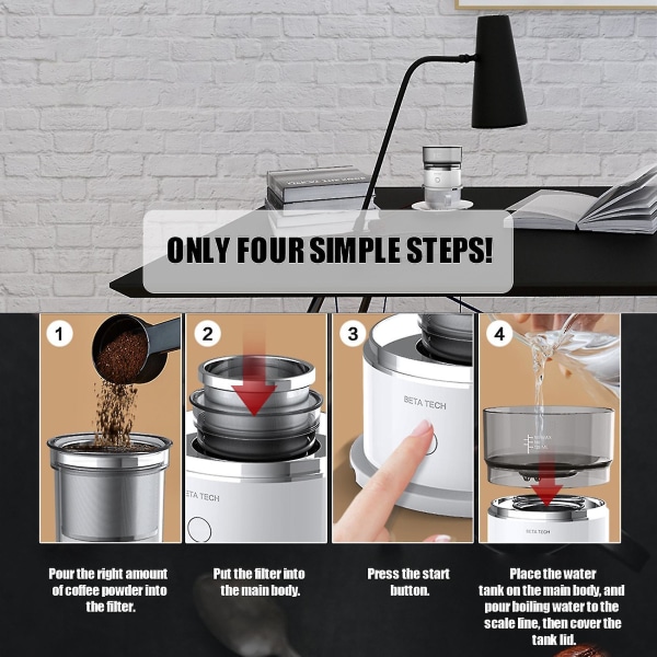 Mini kaffebrygger bærbar kaffetrakter Enkeltservering kopp drypp  kaffemaskin a694 | Fyndiq