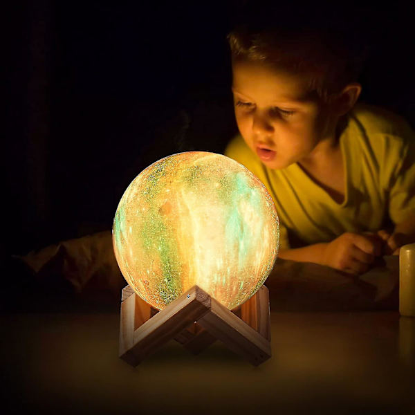Månelampe Lava Lampe Nattelys Galaxy Lampe 16 LED Farger Med Tre Stativ & Fjernkontroll/berøringskontroll Og USB Oppladbar Gave Til Jenter Gutter