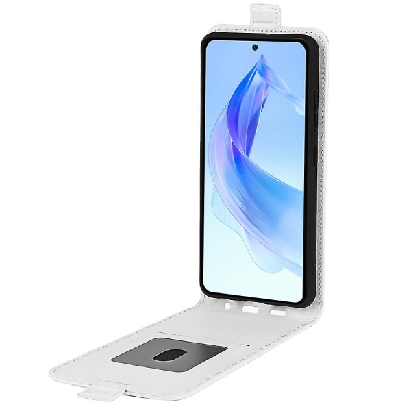 Vertikal flip PU läderfodral för Honor 90 Lite 5g / X50i 5g, vertikalt flip skyddande fodral med kortplats White