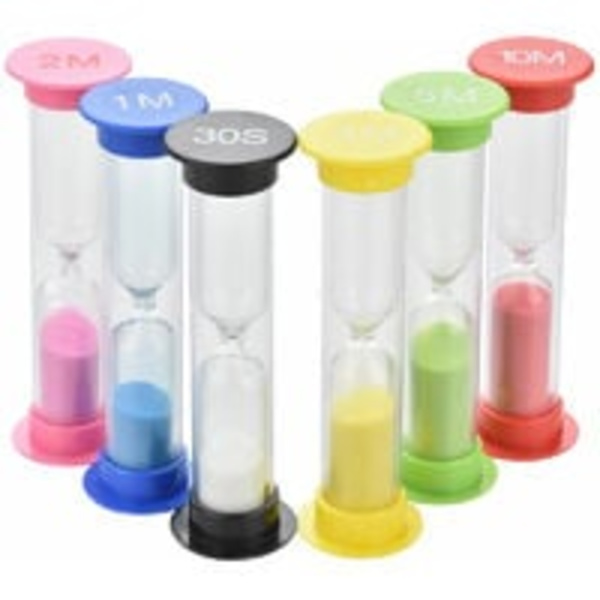 6 stk. Sand Timer Farverigt Timeglas 10min/5min/3min/2min/1min/30 sek. Sandur til Køkken Madlavning Børn pzMjwp28