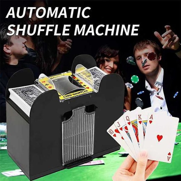 Ny 6 Deck Automatisk Kortshuffler Usb/batteridrevet Elektrisk Shuffler Til Familie Fest Poker/bl