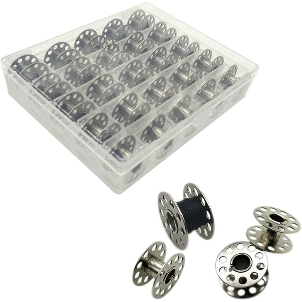 25 Metal Bobbins For Sewing Machine With Storage Box - A Class 15 Universal Bobbins