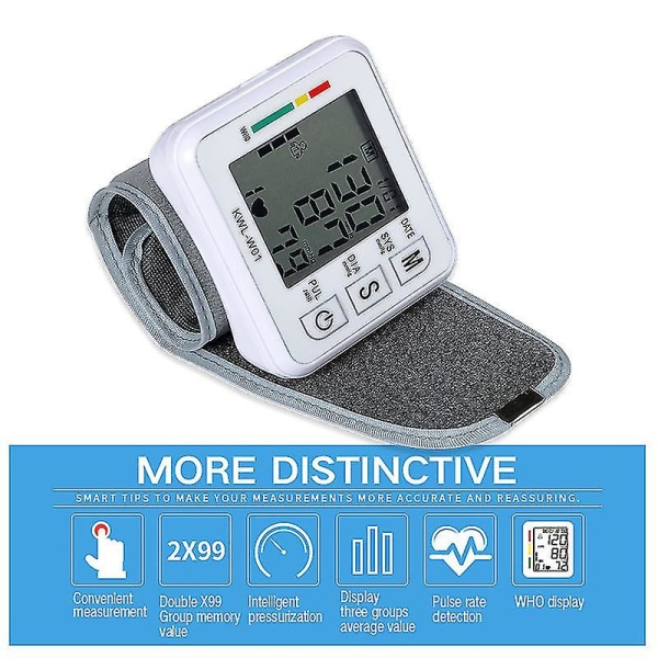 Blodtrycksmätare Röstversion Handledssfygmomanometer Automatisk blodtrycksmätare