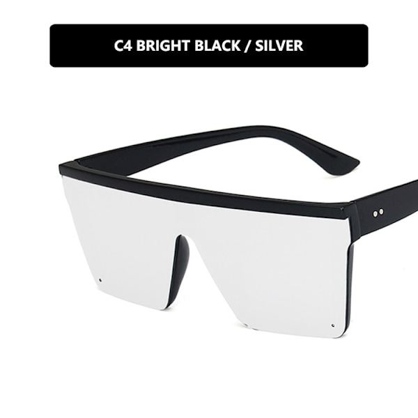 Ny trend store ramme ét stykke Uv400 solbriller gadebillede bright black and white mercury