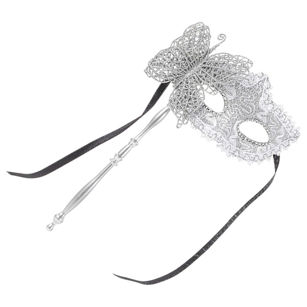Maskeradmask med pinne Maskeraddräkt Mask Dansfest Mask Balmask för kvinnor