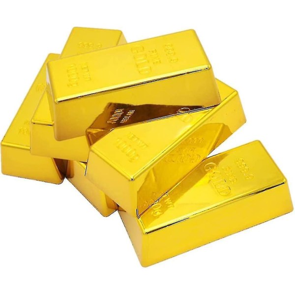 2 kpl Fake Gold Bar Väärennetty kultainen tiili kopio Koristeet Realistiset kultapalkki Tiili-rekvisiitta elokuvan esineistö uutuus lahja vitsi