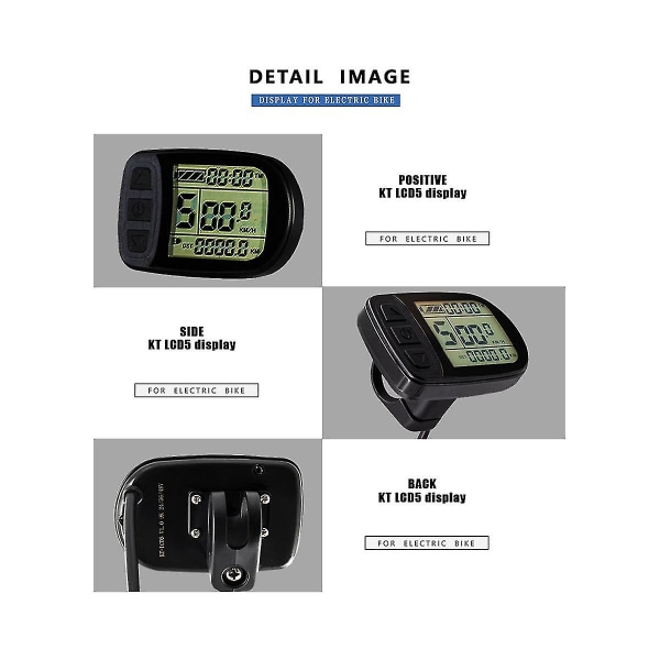 Ebike Kt-lcd5 Display 24v36v48v72v 5-polet /vandtæt stik Display til elektrisk cykel Intelli