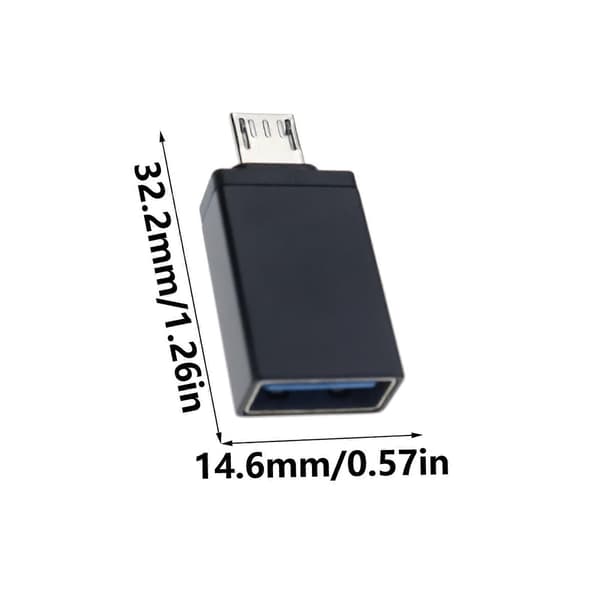 2-pak USB C til USB3.0 hun-adapter USB3.0 hun til mikro-USB-adapter Dataoverførsel op til 5 Gbps Stabil transmission Sort Black