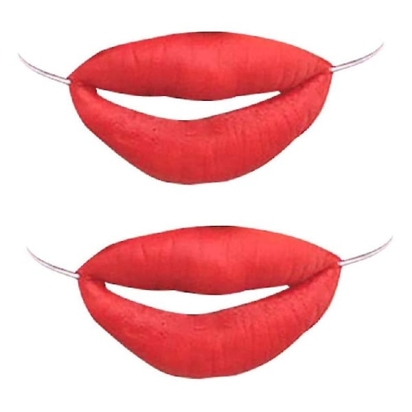 Halloween-makkara-suunsisustus kasvohoito Hauskat punaiset huulet naamiaisjuhlatarvikkeisiin 2 kpl