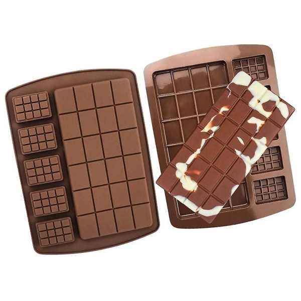 2 stk. Chokoladeforme DIY Silikone Gitter Iskubebakker Non-stick