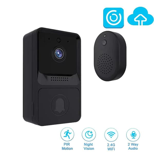 Wifi dørkamera ringeklokke toveis lyd intercom nattsyn W