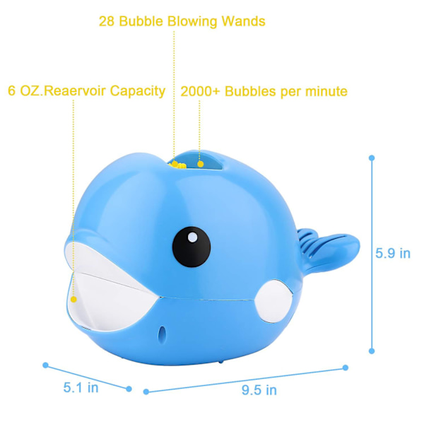 Bubbelmaskin, automatisk bubbelmaskin bubbelblåsare för barn utan bubbelvatten