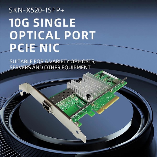 PCIE 10G SFP+ Netværkskort til Hovedkontrol, Fuld Højde Universal, 10G Hastighed, PCIE X8 Enkelt SFP+ Netværkskort NIC