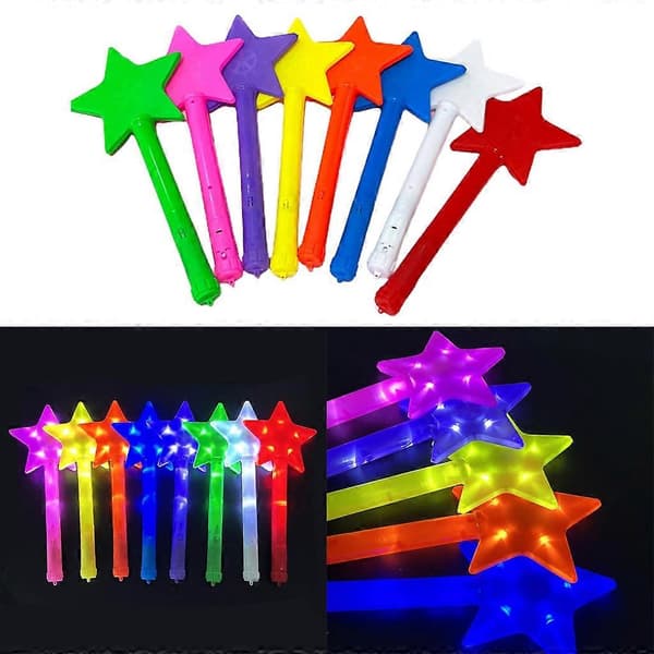 5 stk. Led Glow Stick Stjerne Glow Tryllestav Lysende Stave Til Fest Stjerne Lysende Tryllestav