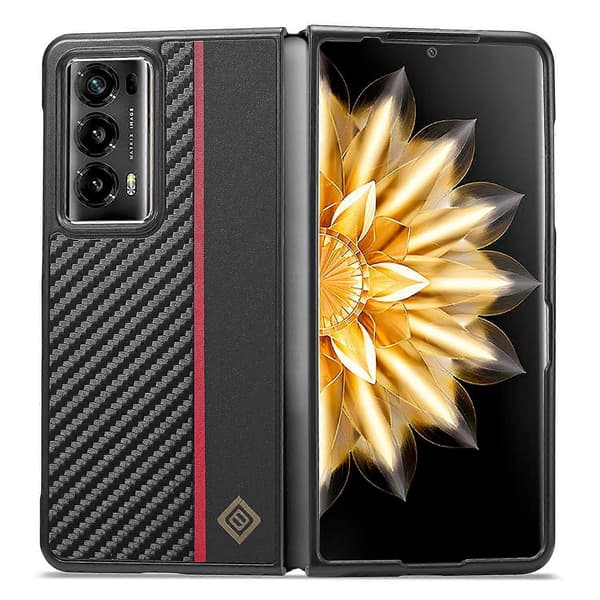 LC.IMEEKE Fodral för Honor Magic V2 5G Kolfibertextur Vikbart Telefonskydd