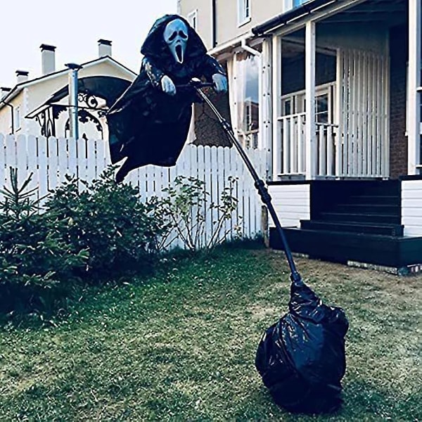 2023-halloween Ghostface Scream Scarecrow Havedekoration Hængende Scary Creative Yard Art Hængende Scary Scream Ghost Halloween Deco