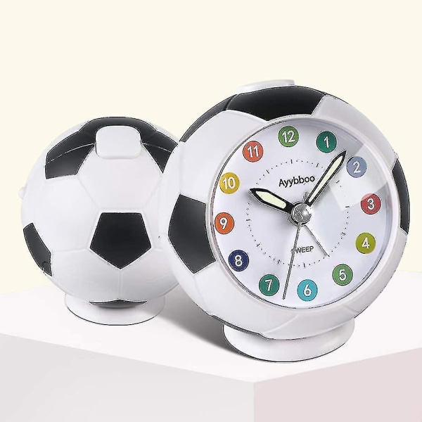 Barn Vekkerklokke Gutter Jenter, Vekkerklokke Analog Barn Fotball Analog Alarm