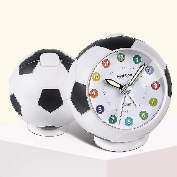 Barnealarmklokke Gutter Jenter, Alarmklokker Analog Barn Fotball Analog Alarm