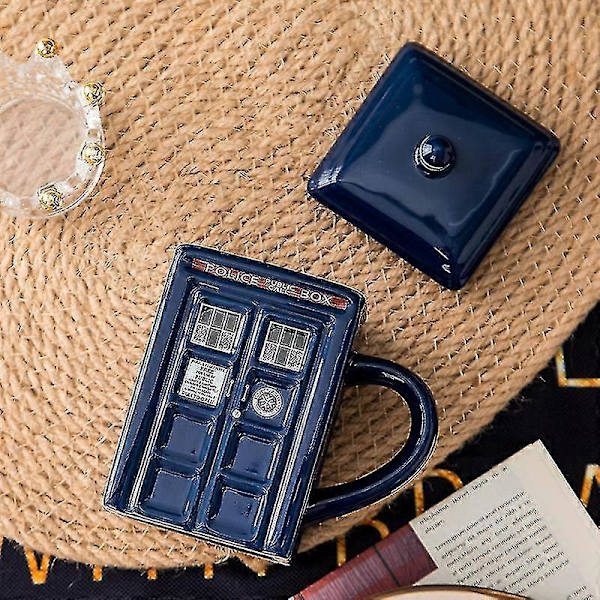 Doctor Who Tardis Muki Kahvi- ja Teekuppi Poliisilaatikko Keramiikkamuki Kansillä Syntymäpäivälahja