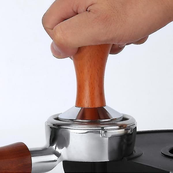 2024 Kompaktor, Mørkt Trehammer Solid Rustfritt Stål Flat Bunn Espresso Fyllstoff, Espresso Tamper (49mm)