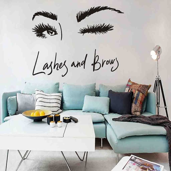 Wall Art Sticker Eye Lashes Extensions Beauty Salon Wall Decor Eyebrows Make Up