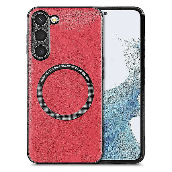 Magnetisk stødsikkert etui kompatibel med Samsung Galaxy S23 Ultra/s23 Plus/s23 understøtter Magsafe-oplader Red S23 Plus