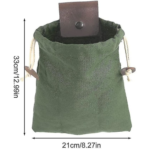 Läder och canvas bushcraft väska Upkey midjeväska kvinnor och män läder och canvas bushcraft väska hopfällbar vaxad canvas foraging väska canvas bärväska