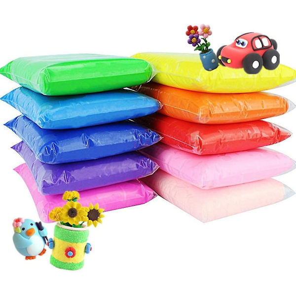 24 färger lufttorkande lera magisk barnlera ultralätt modelleringslera konstnärsstudio plasticine leksak säker och giftfri modelleringslera