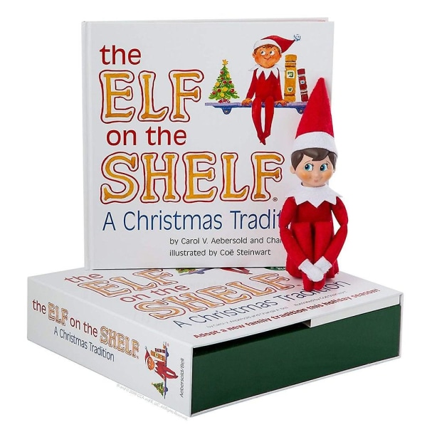 Elf On The Shelf: A Christmas Tradition (blåøyd gutt). Alv og bok
