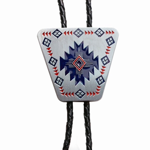 Vintage Bolo-solmio, kaulakoru, punottu nahkainen köysi, länsimainen