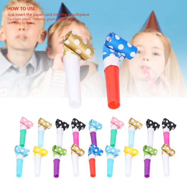 20 sæt Fest fløjter Blowouts Tegnefilm Farverig Fødselsdag Noise Makers Blow Horn Fløjter Blowouts
