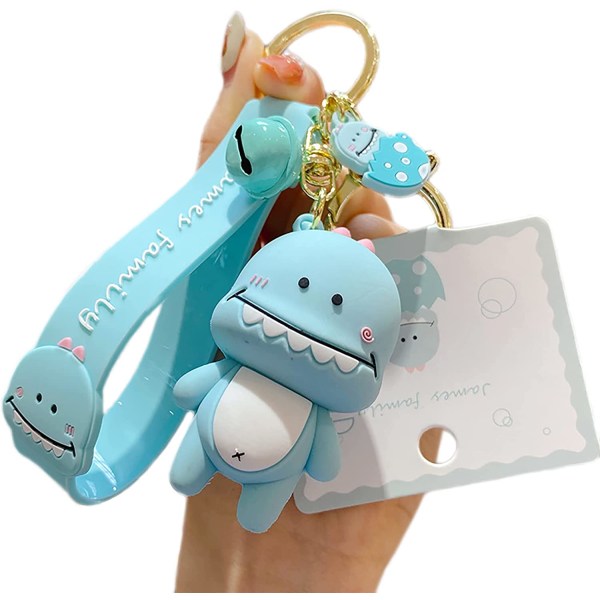 Men Women Boys Girls Silicone Cute PVC Cartoon Animal Keychain Creative New Year Gift Bags Doll Pendant Car Key Pendant Metal Key Ring