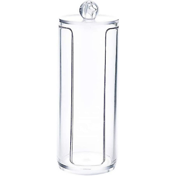 Bomuldsrondelholder Makeup Organizer Box Med Låg Transparent Akrylbeholder Kosmetisk Opbevaringsboks Makeup Etui Til Badeværelse1stk