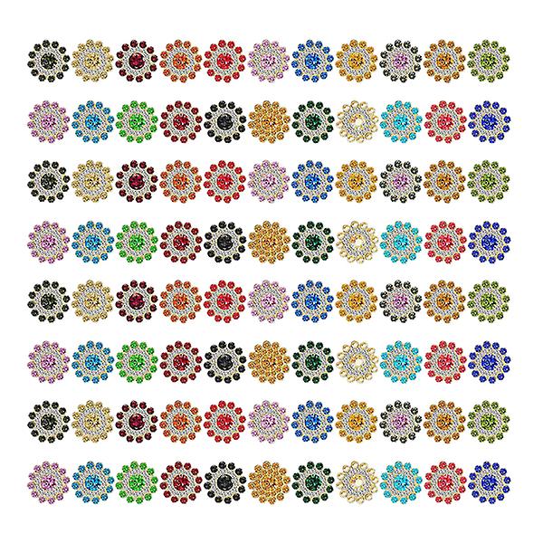 100 stk. Metal Knapper Frakke Sy Knapper Skjorte Knapper Dekorative Knap Flade Rhinestones Knapper