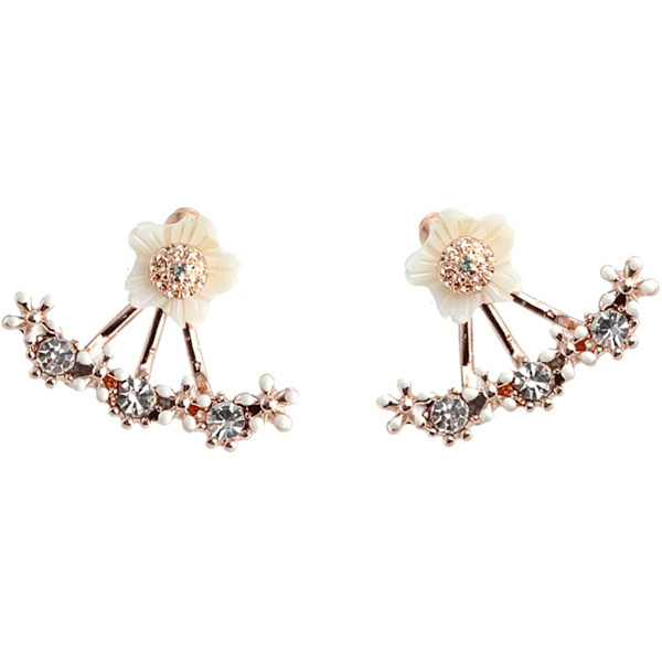 Blomsterdesign Örhängen för Kvinnor Smycken Present (Roséguld)