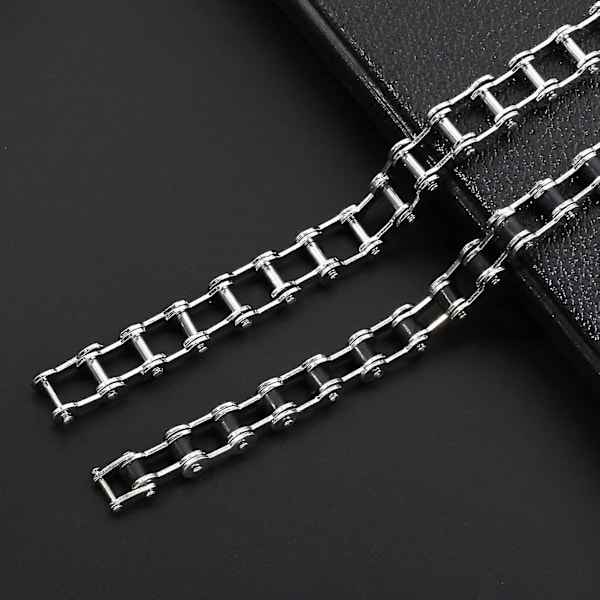 Länkkedja Slät Herr Armband Rostfritt Stål Motorcykel Cykel Stil Armband Smycken Tillbehör Black white 1