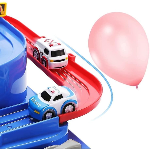 Racerbanelegetøj til børn Drenge Bil Eventyrlegetøj Til 3 4 5 6 7 år Drenge Piger, Puslebanebil, Byredningslegesæt Magnetlegetøj med 3 minibiler, Presch