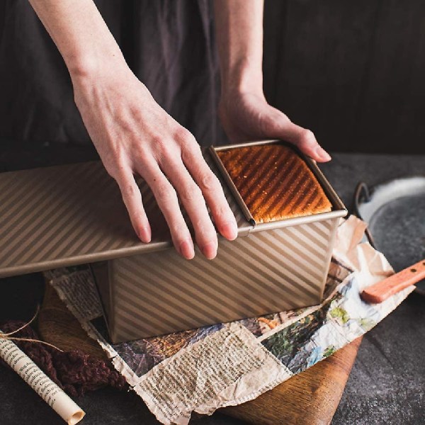 Brødform med lokk, brødbakeform kake toastboks, non-stick