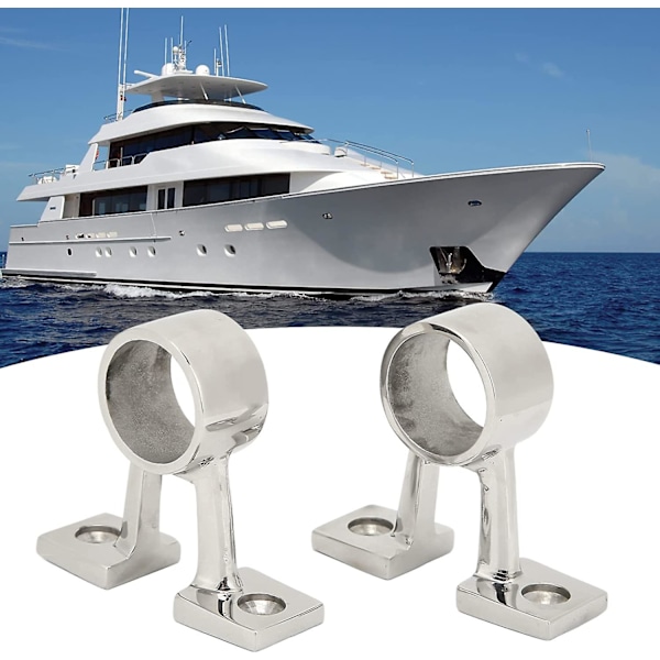 2 st Marine Båt Hand Rail Passform Center Stöd Fäste Stålrör Rostfritt Stål För 1in Rör För Fartyg Yacht