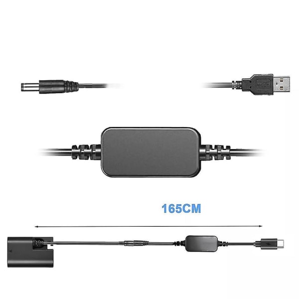 Lp-e6 E6n Ack-e6 -e6 Dummy Batteri&dc Bank Usb-c Kabel For 6