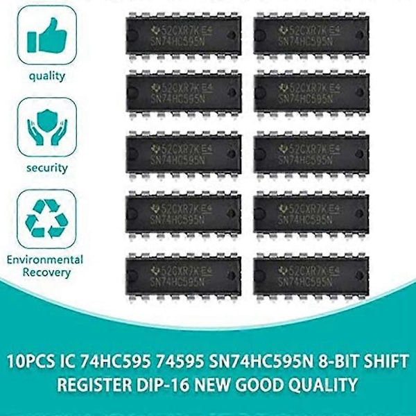 10 KPL IC 74HC595 74HC595N SN74HC595N DIP-16 Logiikka-Siirtorekisteri